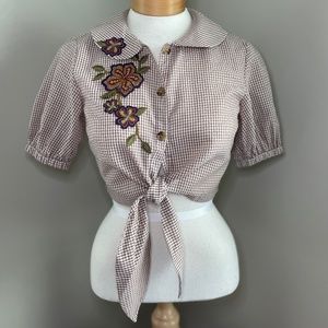 NWT Dannijo Seersucker Top with appliqué